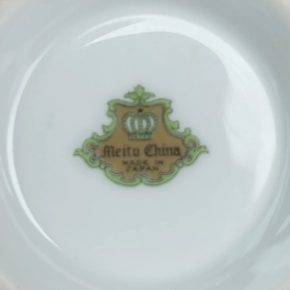 Vtg Meito China Empire Pattern Covered Sugar Bowl Windsor Shape Gold & Blue - Picture 8 of 8